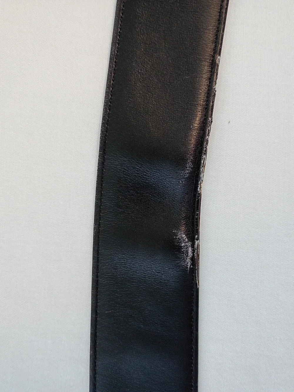 VTG COACH Belt Men's M Black French Calfskin Suede Lining Brass Buckle USA #3906
